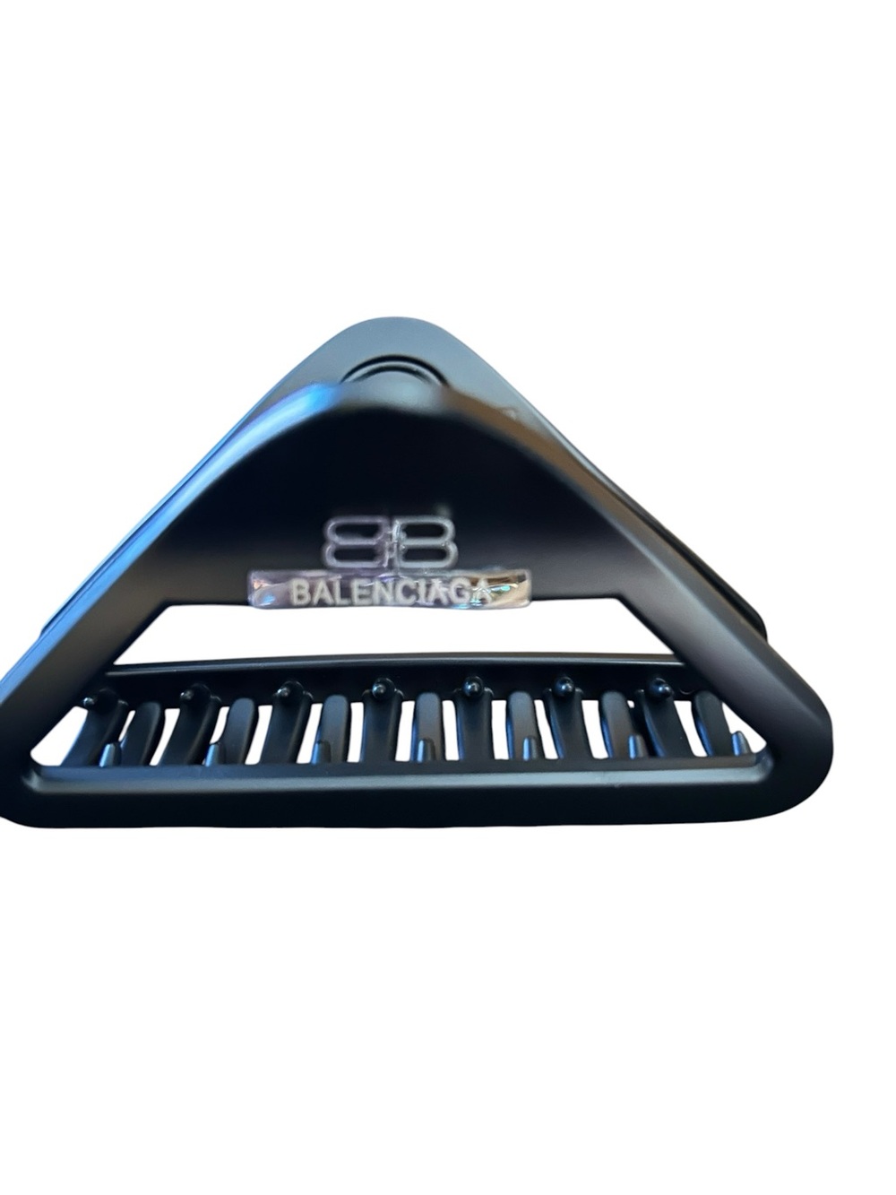 Black Triangle Hair Claw Clip - Designer Logo Detail